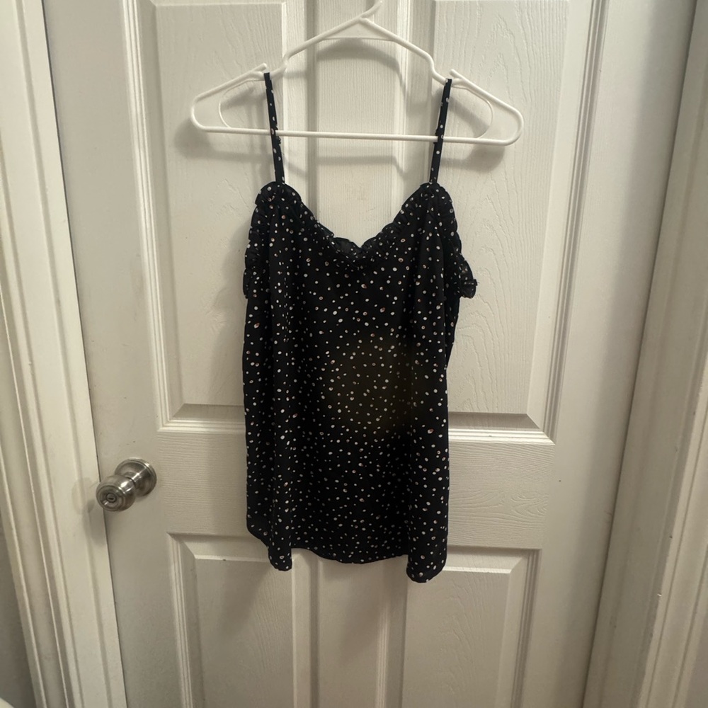Kori Black Polka Dot Spaghetti Strap Camisole